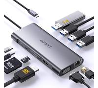 OPXYL Hub USB C Ethernet, concentrador 4K USB-C a HDMI, adaptador USB C multipuerto 11 en 1, compatible con MacBook Pro, portátil, Air, iPad, estación de acoplamiento USB