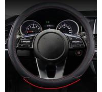 OPYJRL Interior del Coche O D-Protector De Cuero Microfibra para Volante De Coche Accesorios para Seltos para Soul para Rio 3 4 5(Red O)
