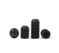 OQATNXUR 10/50 piezas M2 M2.5 M3 M3.5 M4 M5 M6 M8 DIN916 de aleación de acero negro grado 12.9 hexagonal punta de copa Allen tornillo prisionero (14 mm, M3 50 piezas)