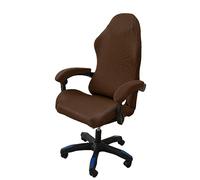OQHAIR Ergonómico Cubre sillas Gaming Jacquard elástico Cubre sillas Gaming Antideslizante a Prueba de Polvo con 2 Fundas para reposabrazos con Cremallera -café Oscuro