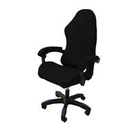 OQHAIR Ergonómico Cubre sillas Gaming Jacquard elástico Cubre sillas Gaming Antideslizante a Prueba de Polvo con 2 Fundas para reposabrazos con Cremallera -Negro