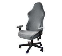 OQHAIR Terciopelo Cubre sillas Gaming Ergonómico Cubre sillas Gaming Giratorio Universal Cubre sillas Gaming Protector de Asiento para Estilo Racing Reclinable -Gris Oscuro