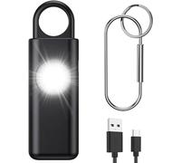 OQIMAX Alarma Personal,Alarma Personal De Emergencia Alarma De Bolsillo Para Mujer Sirena De 130 DB Con Iluminaci Led,Llavero De Autodefensa,Alarma Recargable Por Usb,Alarma Sonora Para Mujeres