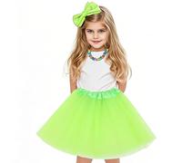 OQKAHIV 1 Piezas Falda de Tul para Niñas, Falda tutú Princesa, Faldas de Baile de Ballet de Tul 3 Capas, Falda de Tutú de Princesa para Niños, Falda de Ballet, para Fiesta de Cumpleaños (Fruta verde)