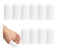OQKAHIV 10 pcs Protector Dedo Gordo Pie, Protector Dedos Pie Silicona Transpirable, Protectores para Pulgares, Protector Del Dedo Grande, Cubiertas de Dedos para Ampollas, Callos(boca cerrada-Blanco)