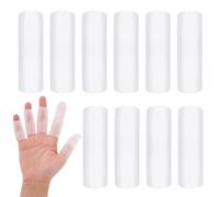 OQKAHIV 10 pcs protectores de silicona para dedos, Funda Finger Protector, protectores de dedo de gel, protectores de dedos, protectores de dedos de silicona, guantes de dedos (Blanco-Apertura)