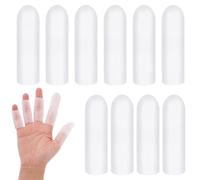 OQKAHIV 10 pcs protectores de silicona para dedos, protectores de dedo de gel, impermeables, protectores de dedos, protectores de dedos de silicona, guantes de dedos para heridas de mano(Blanco)