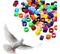 OQKAHIV 100 pcs Anillos para Canarios - 8mm Bandas de Patas en Plástico - Juguetes y Encantos para Pollitos, Aves y Pollos - Anillo de Pie para Canarias, Color aleatorio