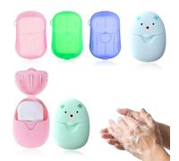 OQKAHIV 6 cajas Hojas de Jabón, Papel de Jabón, Jabon Papel Mini PortáTiles, Jabones de Papel Portátiles para Viajes y Campamentos - Hojas de Jabón, Lavado de Manos y Actividades al Aire Libre