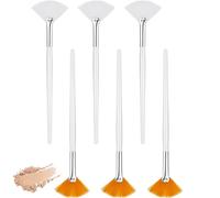 OQKAHIV 6 Piezas Pinceles para mascarilla facial, Pinceles en Forma de Abanico, pinceles para difuminar la cara, herramienta de pincel de maquillaje rosa para crema de mascarilla de arcilla