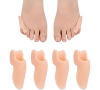 OQKAHIV Almohadillas de Gel para Juanetes Bola, 4 pcs Cojines Amortiguadores Separadores para Dedo Meñique, Corrector de Juanetes, Separador de Juanetes Del Pie, Protector de Juanetes, Tono de piel