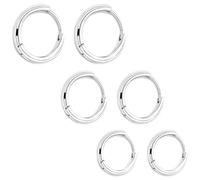 OQKAHIV Pendientes de Aro de Plata para Mujer, Kit de 3 pares de pequeños pendientes de aro de plata para cartílago, hipoalergénicos, tamaños 8 mm, 10 mm y 12 mm, Ideal para mujeres y hombres