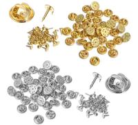 OQKAHIV Set de 50 Cierres de oro plata Mariposa - Broches de Metal para Manualidades y Joyería con Diseño de Mariposa - Imperdibles de Embrague para Tachuelas y Corbatas