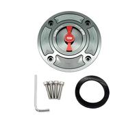 OQRDVVTT Tapón Tanque Combustible Moto Tapa De Depósito De Combustible CNC para Motocicleta para Suzuki GSXR600 GSXR750 GSXR1000 GSXR1300 Hayabusa TL1000S TL1000R GS500(Gray and Red)