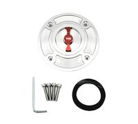 OQRDVVTT Tapón Tanque Combustible Moto Tapa De Depósito De Combustible CNC para Motocicleta para Suzuki GSXR600 GSXR750 GSXR1000 GSXR1300 Hayabusa TL1000S TL1000R GS500(Sliver and Red)