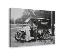 OQUAJK Coca-Cola Delivery Van - Póster en lienzo para decoración de pared, pinturas para sala de estar, dormitorio, 20 x 30 cm