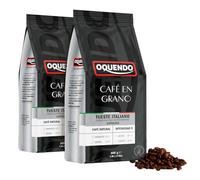 OQUENDO Café en Grano Espresso Italiano 1kg | Tueste Natural Italiano | Ideal para Moler y Preparar | Coffee Beans (2 Paquetes de 500g)