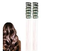Or-opel Para El Cabello Con Clip - 12 Piezas De Extensiones De Or-opel Para El Cabello Con Brillo Para Mujeres | 50 cm Accesorios Para Cabellos De Ha-das Brillantes Para Actuación, Festival (B-lanco)