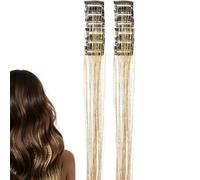 Or-opel Para El Cabello Con Clip - 12 Piezas De Extensiones De Or-opel Para El Cabello Con Brillo Para Mujeres | 50 cm Accesorios Para Cabellos De Ha-das Brillantes Para Actuación, Festival (Dorado)