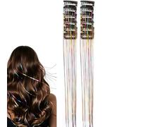 Or-opel Para El Cabello Con Clip - 12 Piezas De Extensiones De Or-opel Para El Cabello Con Brillo Para Mujeres | 50 cm Accesorios Para Cabellos De Ha-das Brillantes Para Actuación, Festival (Colorido)
