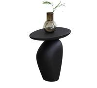 oR3sB4jE Mesa de Centro Mesa Auxiliar Vintage con Forma de Guijarro Negro for Sala Estar y Dormitorio, Mesa Superior for Usar en sofá o mesita Noche Estante de Almacenamiento