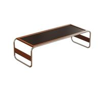 oR3sB4jE Mesa de Centro Mesa de Centro Moderna Madera y Metal Mediados Siglo, Sala Estar con Marco Abierto Tapa Negra Estante de Almacenamiento
