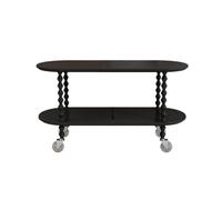 oR3sB4jE Mesa de Centro Mesa de Centro móvil for Sala Estar, Varios Lados del sofá, Carrito Lateral Comedor, Mesa Costura Tipo apartamento pequeño Estante de Almacenamiento(Negro,80cm)