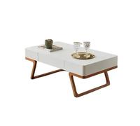 oR3sB4jE Mesa de Centro Mesa de Centro Rectangular Minimalista Moderna, Acabado en Roble Blanco, Textura Mate, Mesa con Almacenamiento y diseño Elegante Estante de Almacenamiento(120cm)