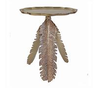 oR3sB4jE Mesa de Centro Mesa de Centro única Aluminio Hecha a Mano, Mesa Auxiliar con Bandeja Natural, mesita Noche for la Familia Estante de Almacenamiento(Gold)