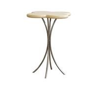 oR3sB4jE Mesa de Centro Mesas auxiliares de Mesa Decorativa pequeña, Auxiliar Patio con Tablero MDF y Marco Metal, Centro for Sala Estar, Porche, balcón Estante de Almacenamiento(Light Yellow)
