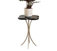 oR3sB4jE Mesa de Centro Mesas auxiliares de Mesa Decorativa pequeña, Auxiliar Patio con Tablero MDF y Marco Metal, Centro for Sala Estar, Porche, balcón Estante de Almacenamiento(Negro)
