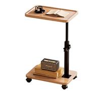 oR3sB4jE Mesa de Centro Roller Storage Rack Adjustable Table Mobile Small Coffee Estante de Almacenamiento(Natural Wood Color)