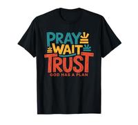 Ora, Espera, confía en Que Dios Tiene un Plan - Vintage Christian Faith Camiseta
