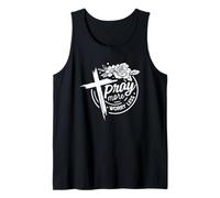 Ora más, preocúpate Menos, cruza la fe Floral Camiseta sin Mangas