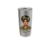 Ora por ello, sobre él, a través de él, camuflaje de oración para mujeres negras Vaso térmico de acero inoxidable de doble pared