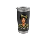 Ora por ello, sobre él, a través de él, camuflaje de oración para mujeres negras Vaso térmico de acero inoxidable de doble pared