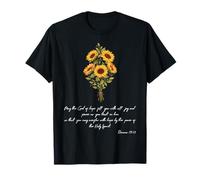 Ora Que Dios desee a Sunflower Versículo bíblico Cristiano religioso Camiseta