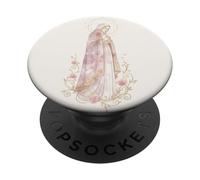 Oración católica Floral Rosa Virgen María PopSockets PopGrip Adhesivo