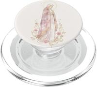 Oración católica Floral Rosa Virgen María PopSockets PopGrip para MagSafe