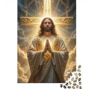 Oración de Jesucristo 1000 Piezas Puzzles para Adultos: Jesús Orando Ante la Cruz para Adultos Juegos de Puzzle Desafiantes y Estimulantes 70x50cm/1000 Piezas