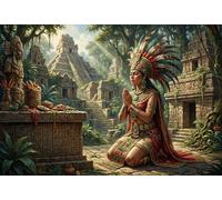 Oración de Mujeres Mayas Puzzle De Madera 1000 Piezas Adultos Y Niños,Madera,Regalo Ideal,Anti-estrés,Rompecabezas,Relax,Deco Pared,14 Años+,Desafío,Educativo,Reto (75x50cm)