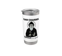 Oración de San Charbel Makhlouf Vaso térmico de acero inoxidable de doble pared