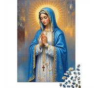 Oración de Virgen María 1000 Piezas Puzzles para Adultos: María Rezando con Rosario para Adultos Juegos de Puzzle Desafiantes y Estimulantes 52x38cm/1000 Piezas