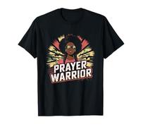 Oración Guerrero Camiseta Dios Jesús Cristiano Negro Camiseta
