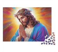 Oración Jesucristo 1000 Piezas Cartón Extra Grueso Rompecabezas Premium Amantes De La Familia Entrenamiento Cerebral Decoración De Paredes Paquete De Valor 38x26cm/1000pcs