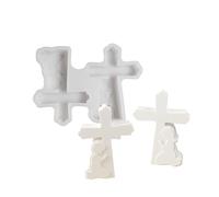 Oración Niño y Niña Cruces Estatuilla Adornos Molde de Silicona Vela Jabón Fabricación para Decoración del Hogar y Evento Religioso Silicona Religiosa