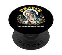 Oración porque el asesinato está mal un pecado Humor católico divertido PopSockets PopGrip Adhesivo