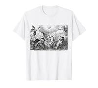 Oración Retro del purgatorio para Las Almas Santas católico Halloween Camiseta, Hombre, Blanco, XL