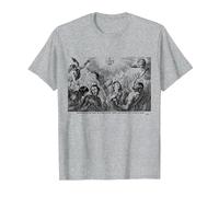 Oración Retro del purgatorio para Las Almas Santas católico Halloween Camiseta, Hombre, Gris Jaspeado, 4XL