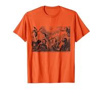 Oración Retro del purgatorio para Las Almas Santas católico Halloween Camiseta, Hombre, Naranja, XXL